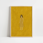 Golden Yellow Calm Woman Print