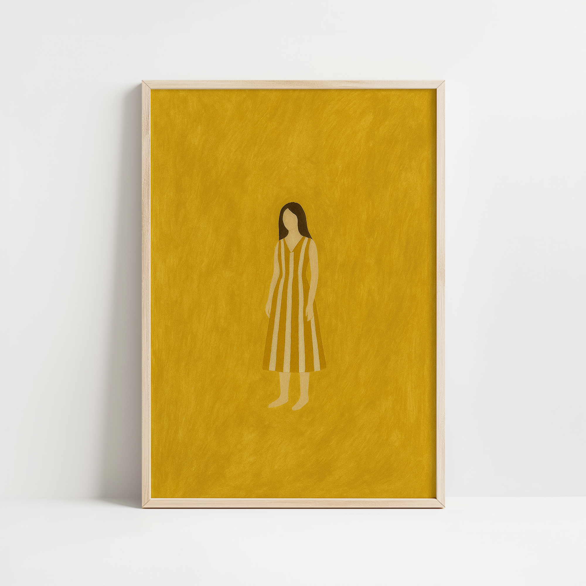 Golden Yellow Calm Woman Print