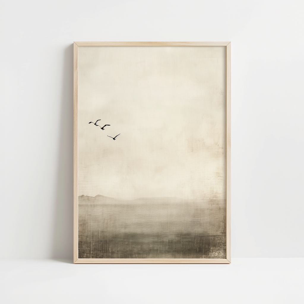 Calm Birds Japandi Print
