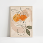 Minimalist Orange Botanical Print