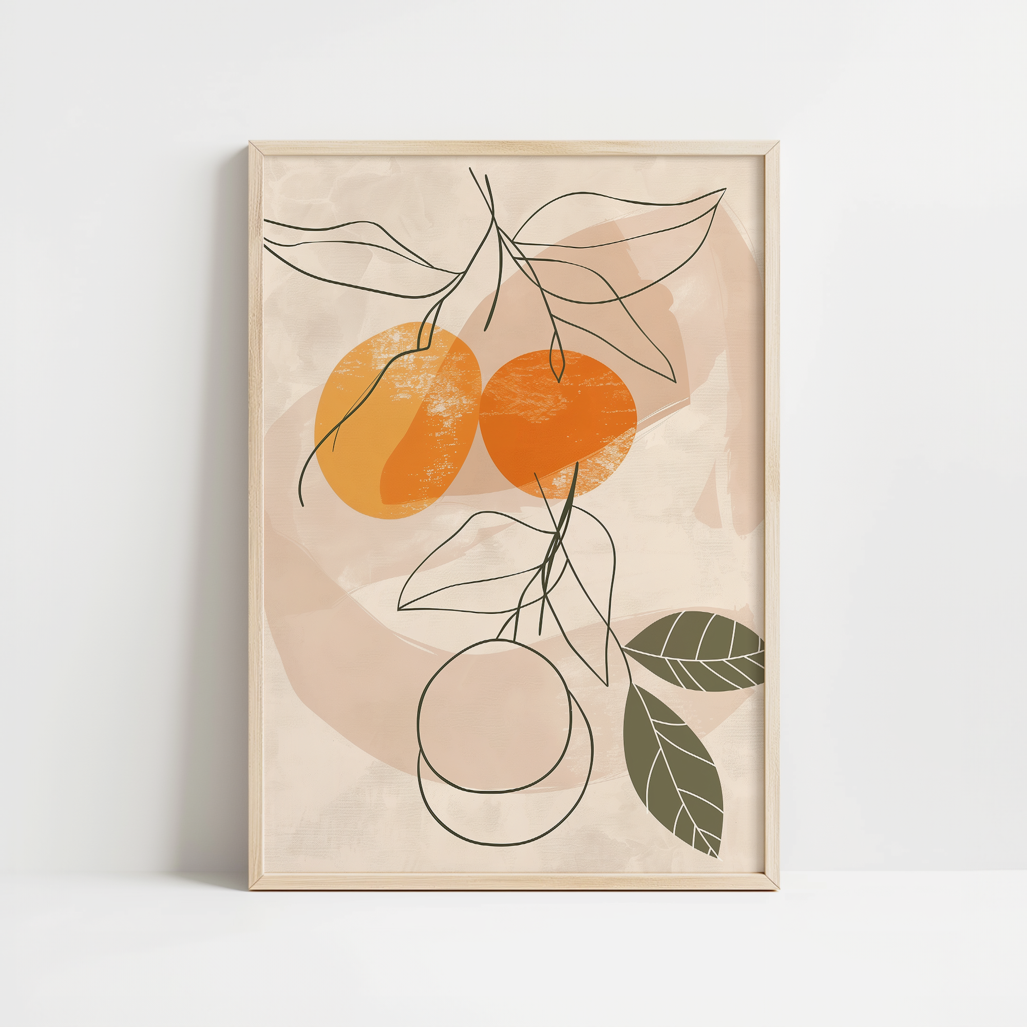 Minimalist Orange Botanical Print