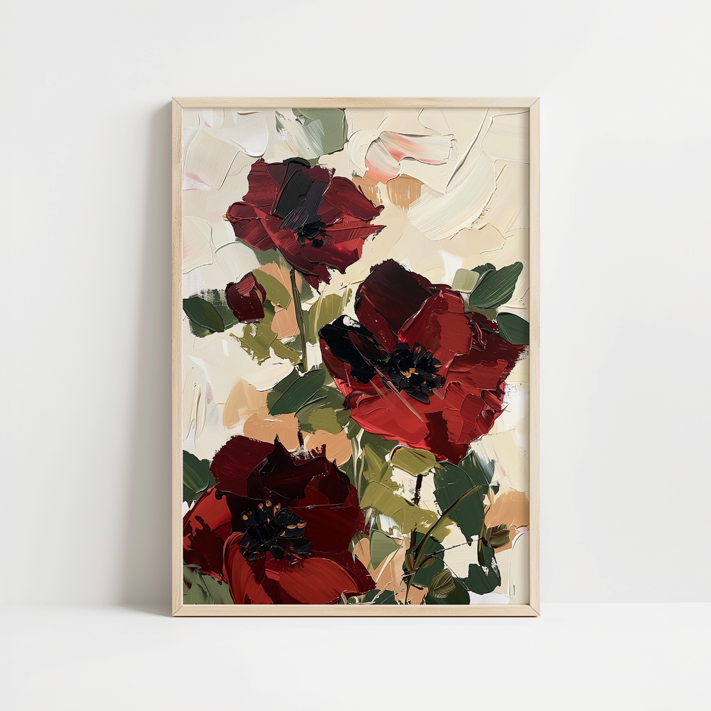 Vibrant Red Blooms Print