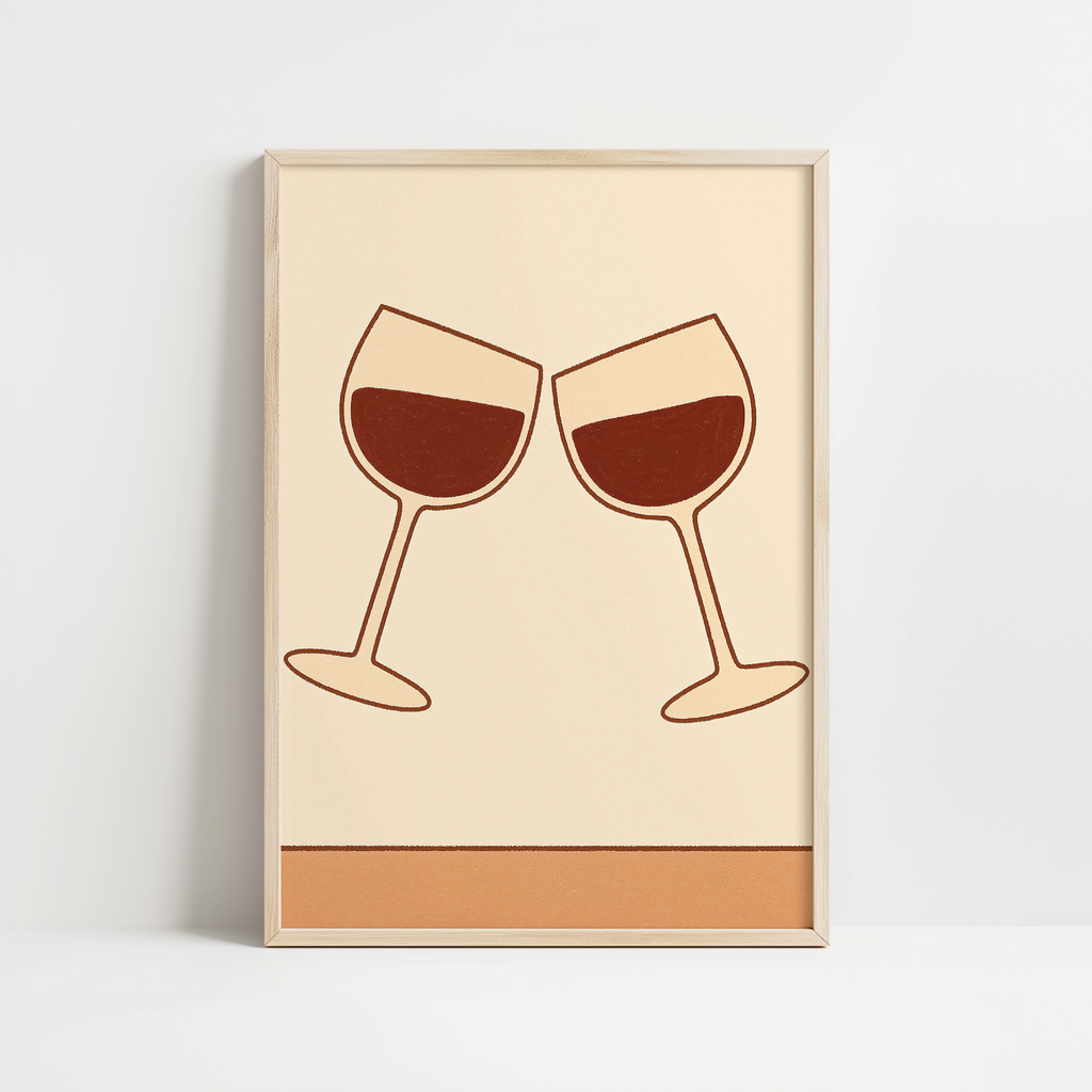 Minimalist Wine Cheers Print