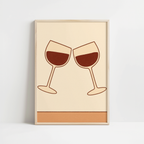 Minimalist Wine Cheers Print