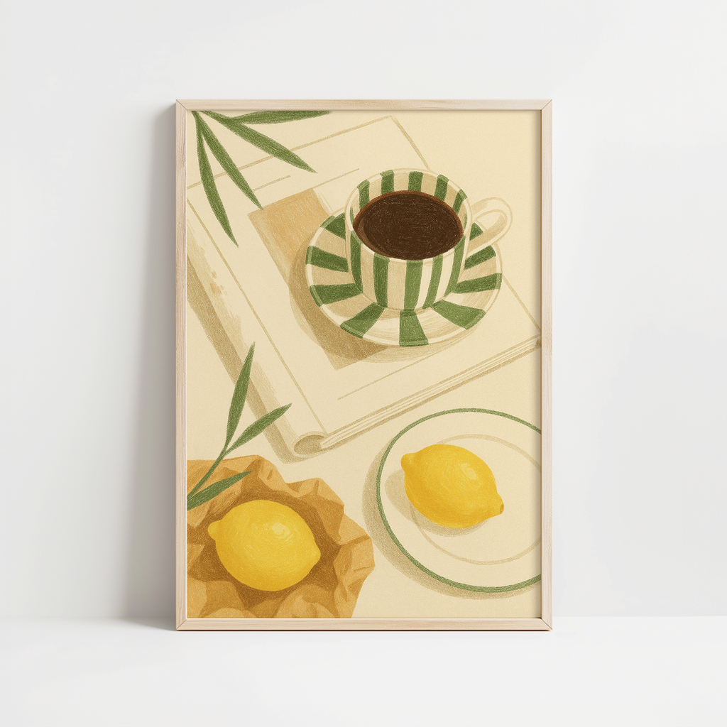Scandinavian Coffee & Lemon Print