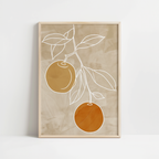Botanical Orange Line Illustration Print