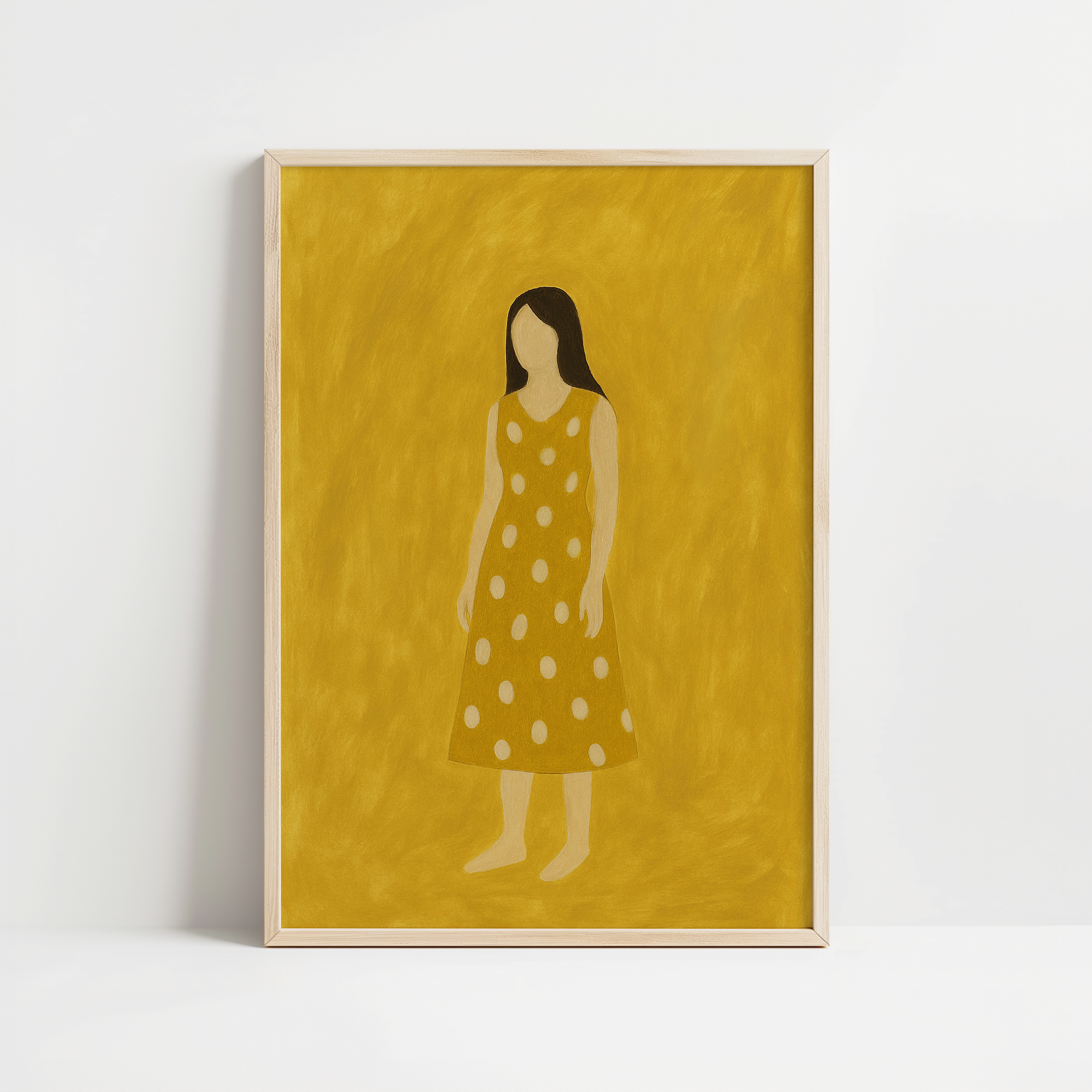 Yellow Minimalist Portrait Print