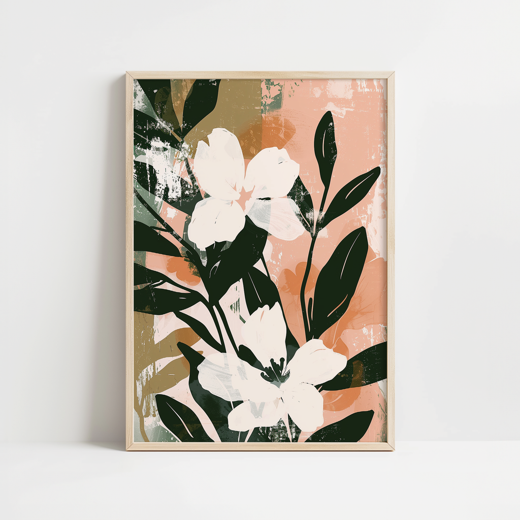 White Bloom Contrast Print