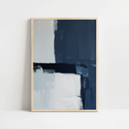 Navy Brush Blocks Print