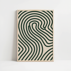 Abstract Green Wave Line Art Print