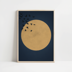 Japandi Blue Moon Print