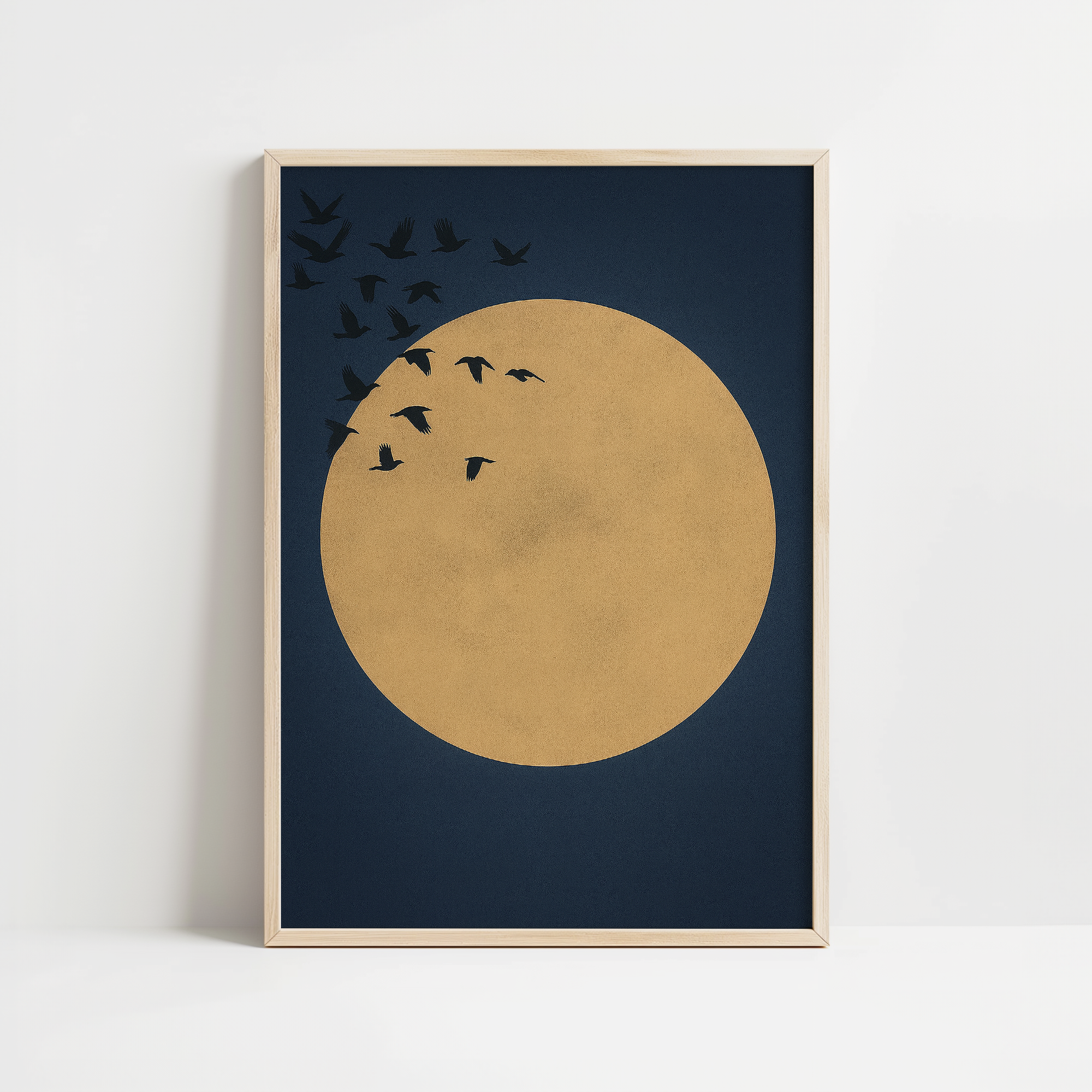 Japandi Blue Moon Print
