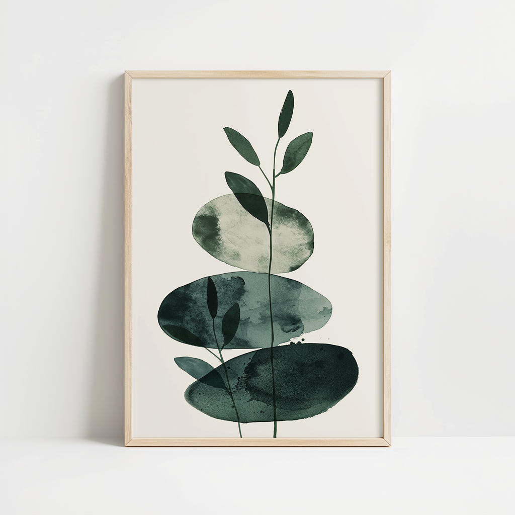 Deep Green Composition Print
