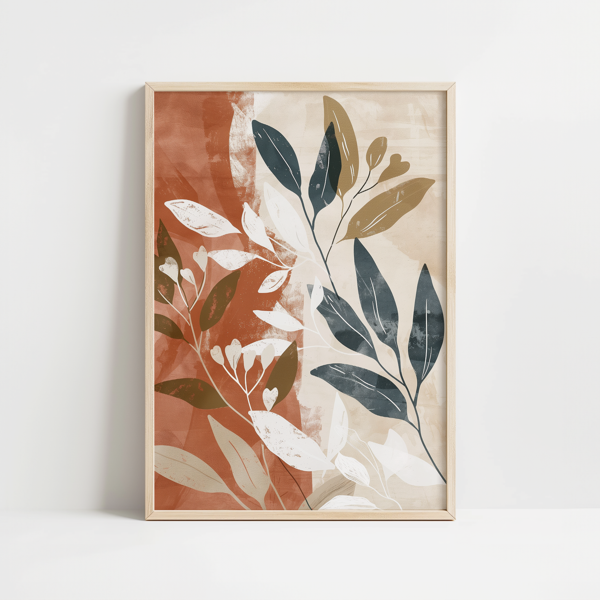 Terracotta Leaves Print