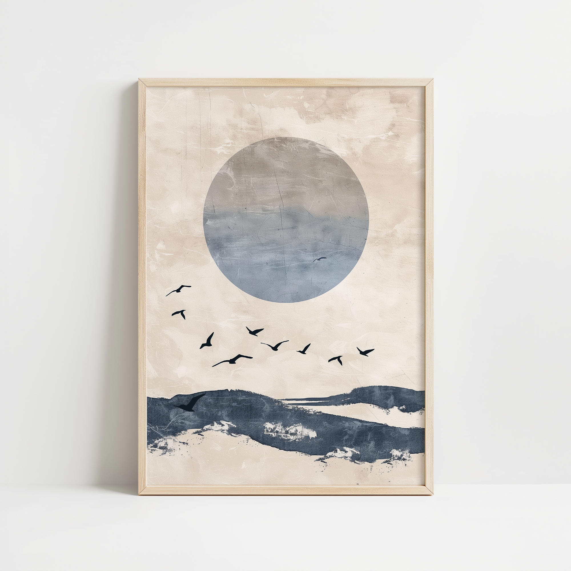 Japandi Blue Sun Print
