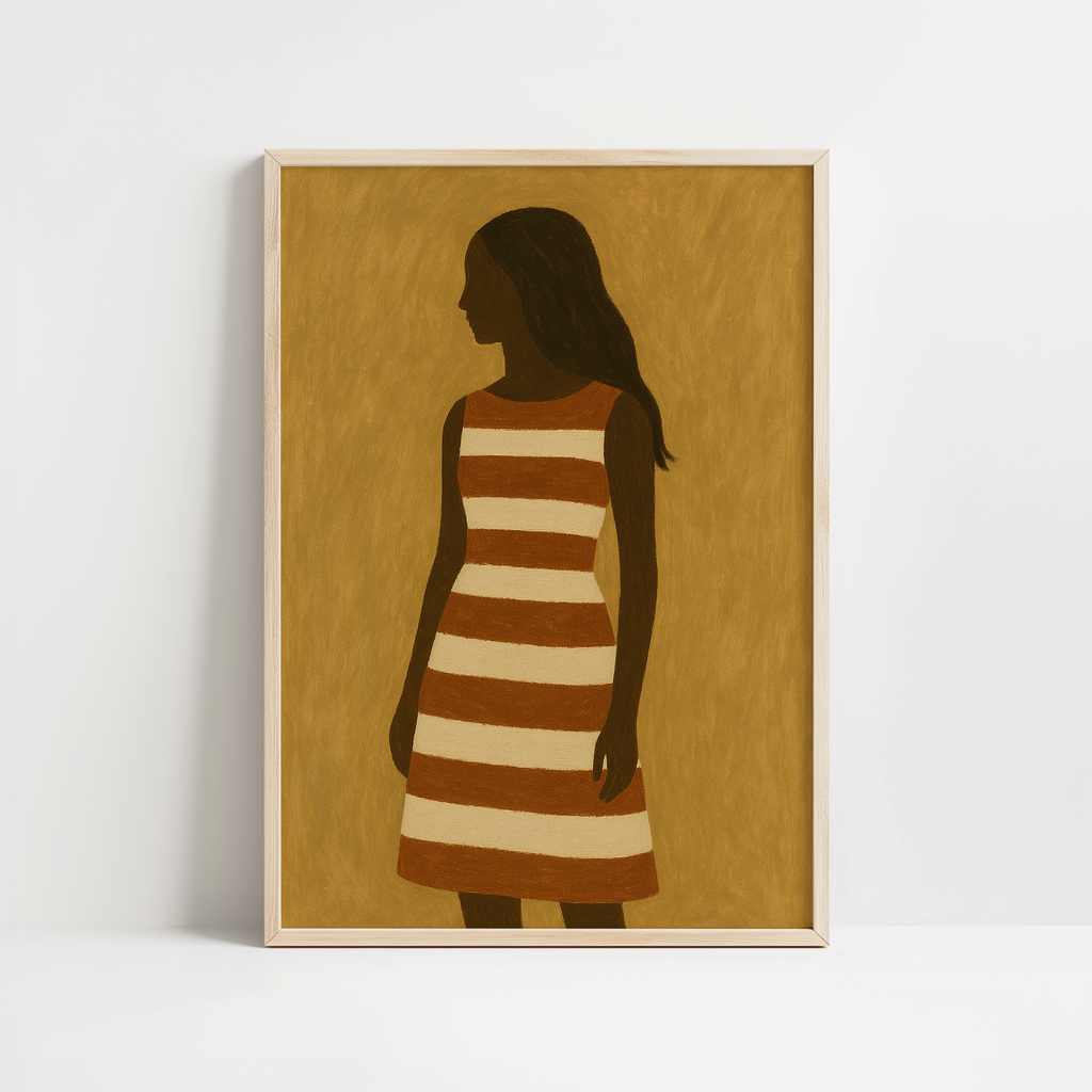 Golden Minimalist Portrait Print