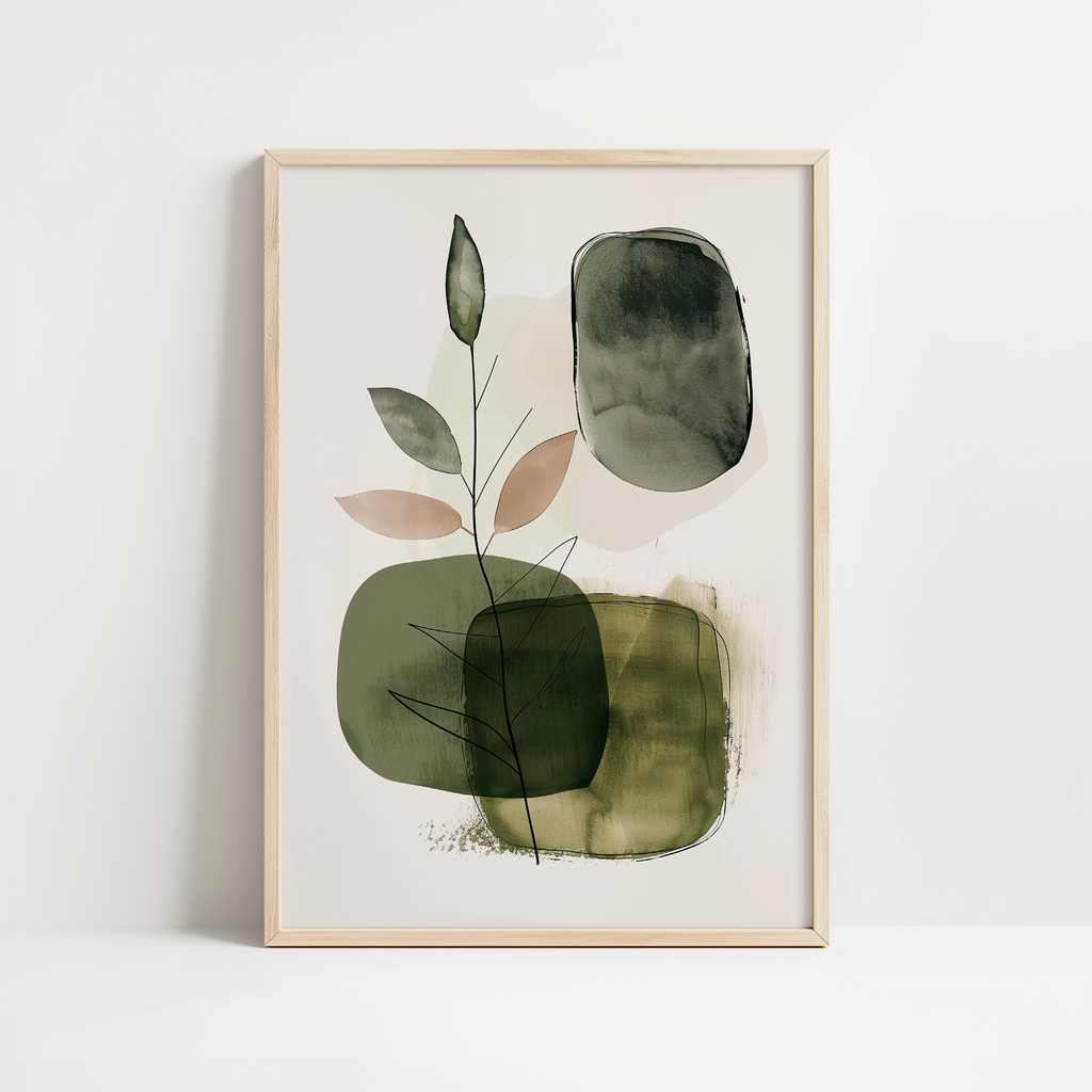 Earthy Botanical Shapes Print