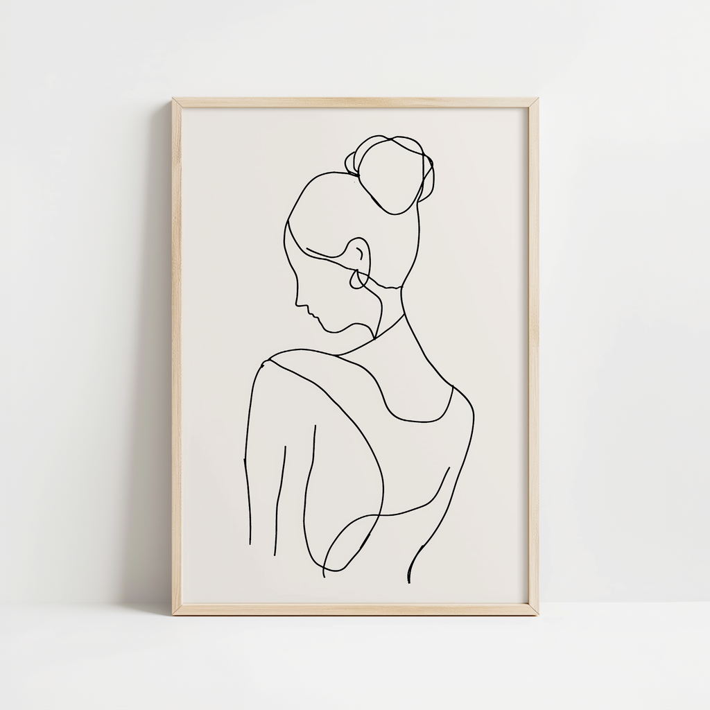 One Line Female Silhouette Print