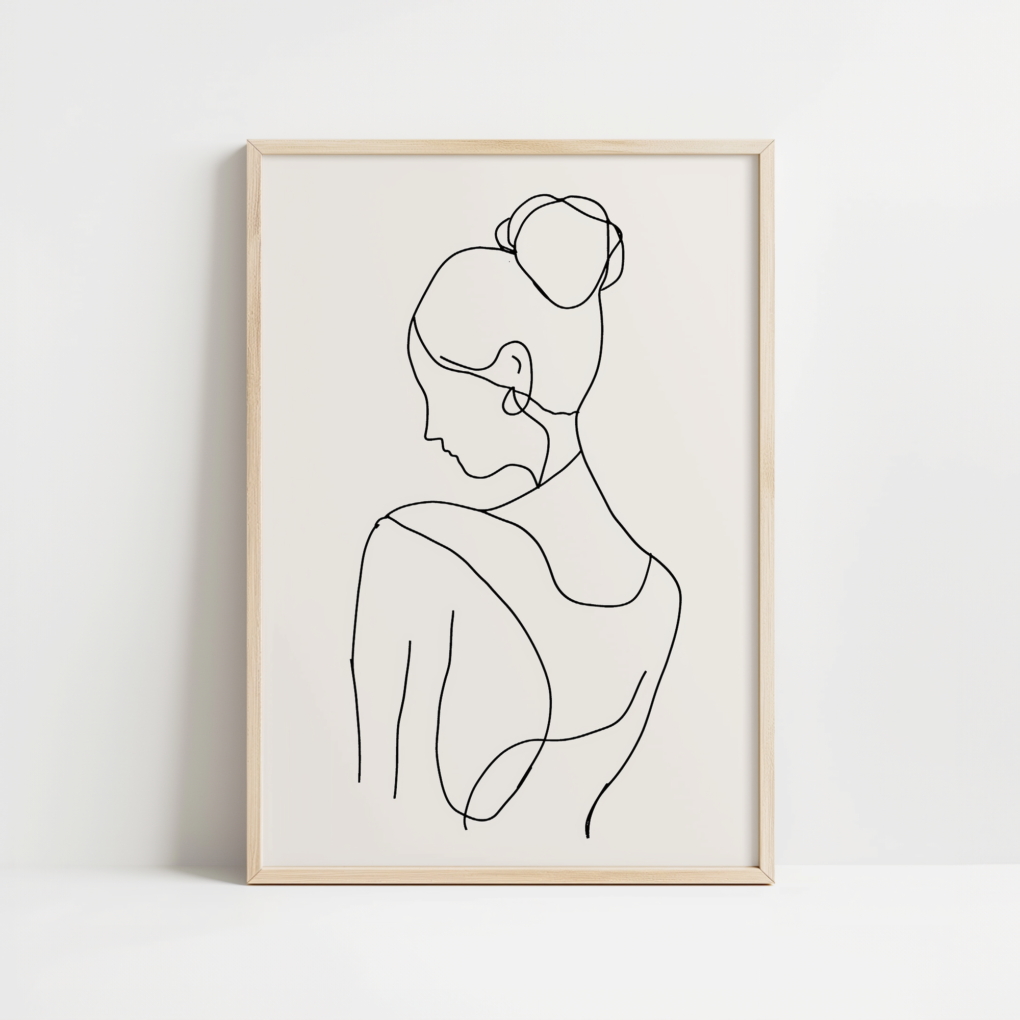 One Line Female Silhouette Print