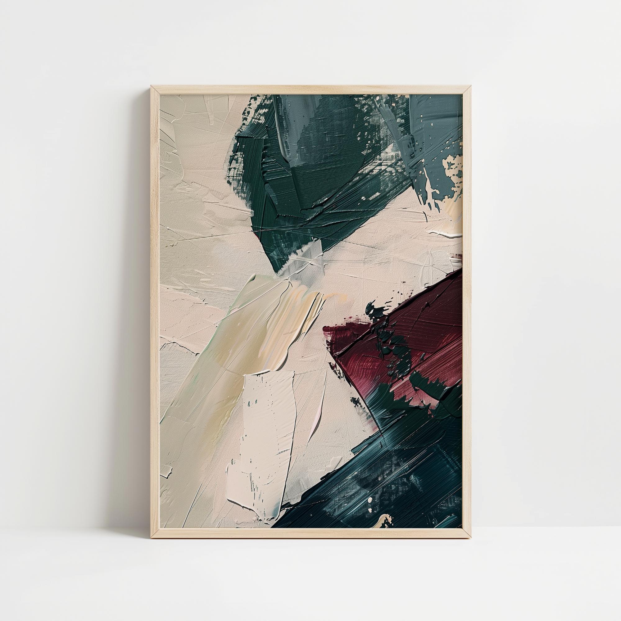 Burgundy Forest Green Expression Print