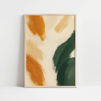 Terracotta Green Brushstrokes Print