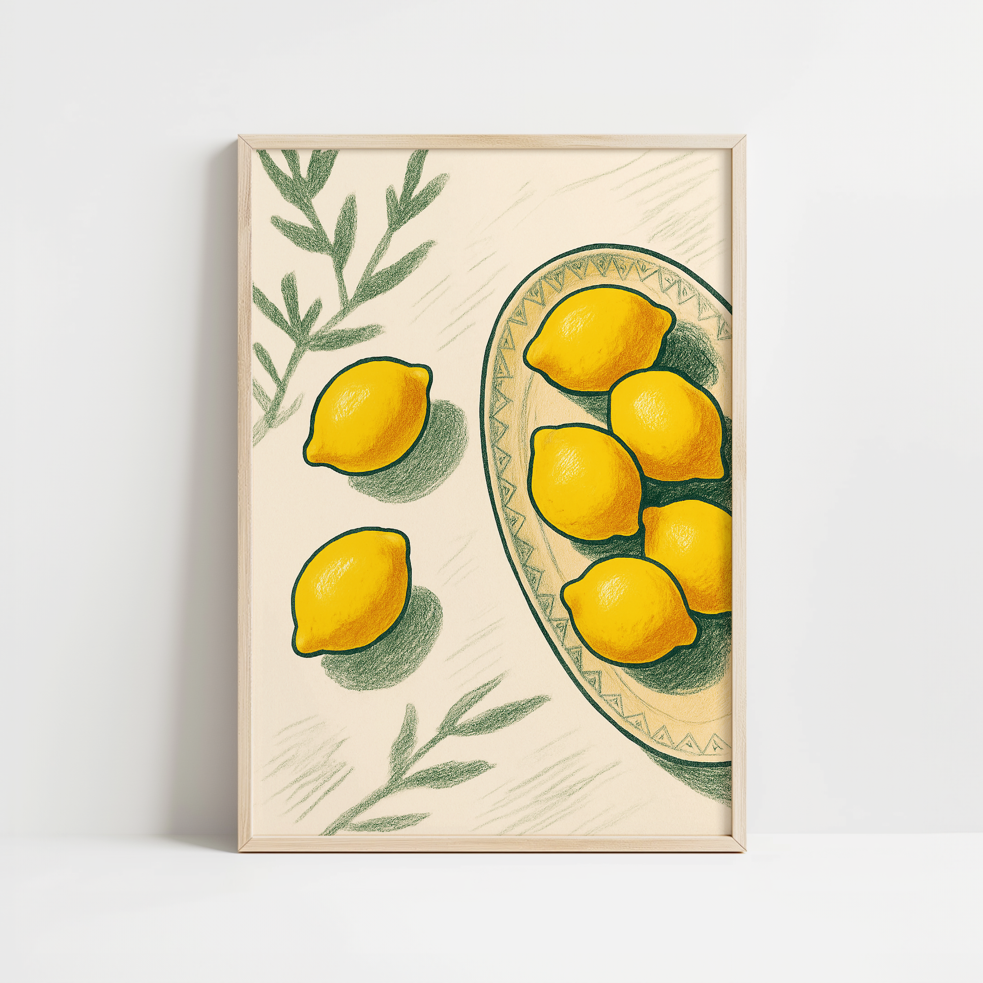 Minimalist Lemon Still Life Print