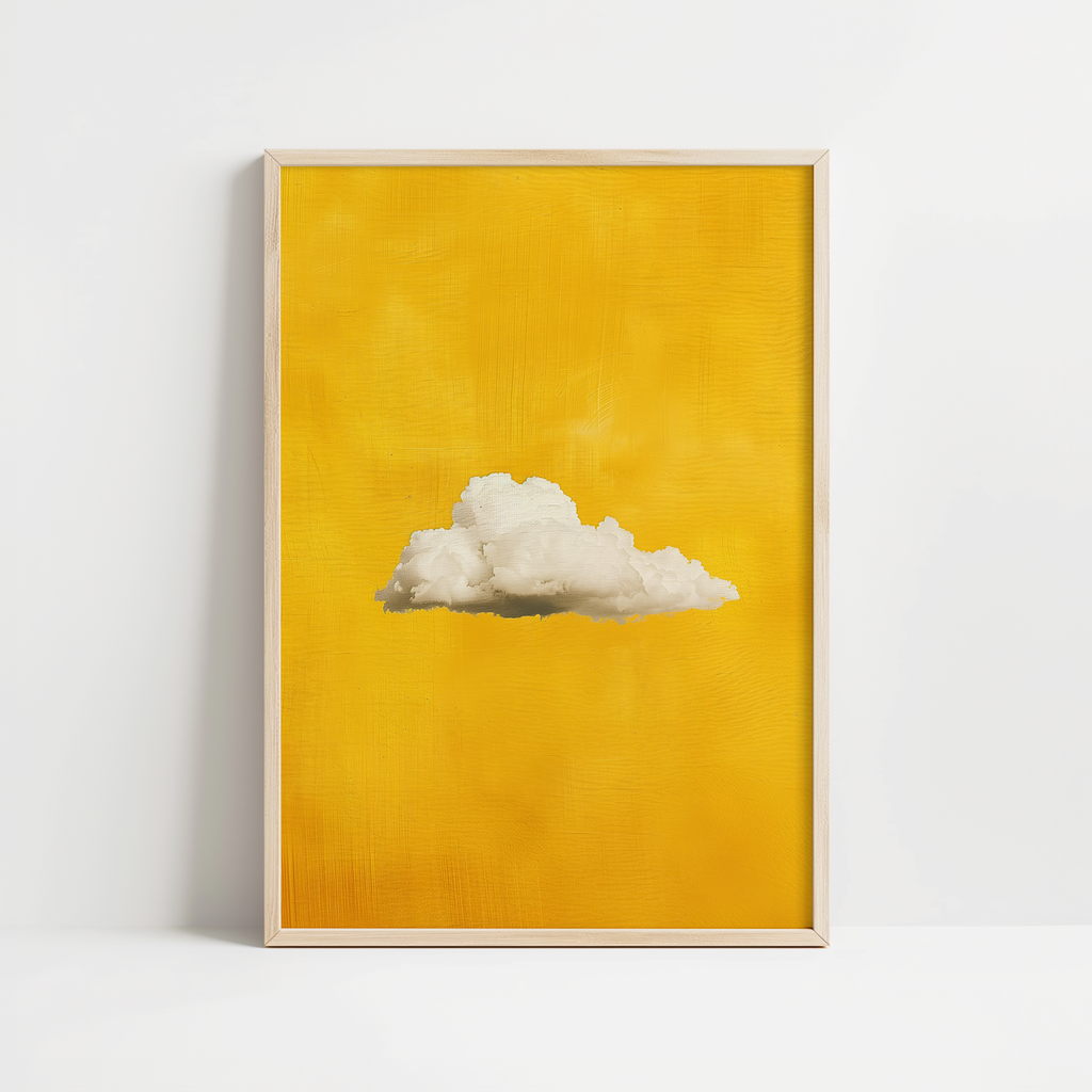 Golden Yellow Cloud Sky Print