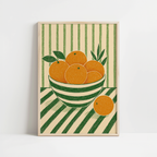 Striped Bowl Oranges Print