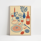 Wine & Pasta Still Life Print