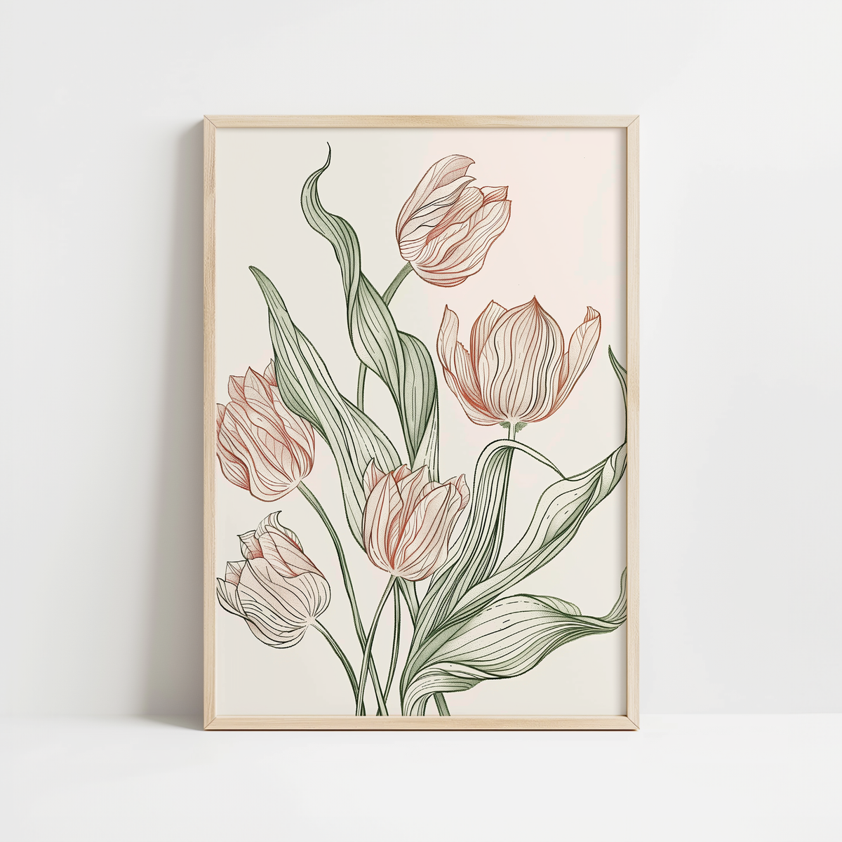 Elegant Tulip Lines Print