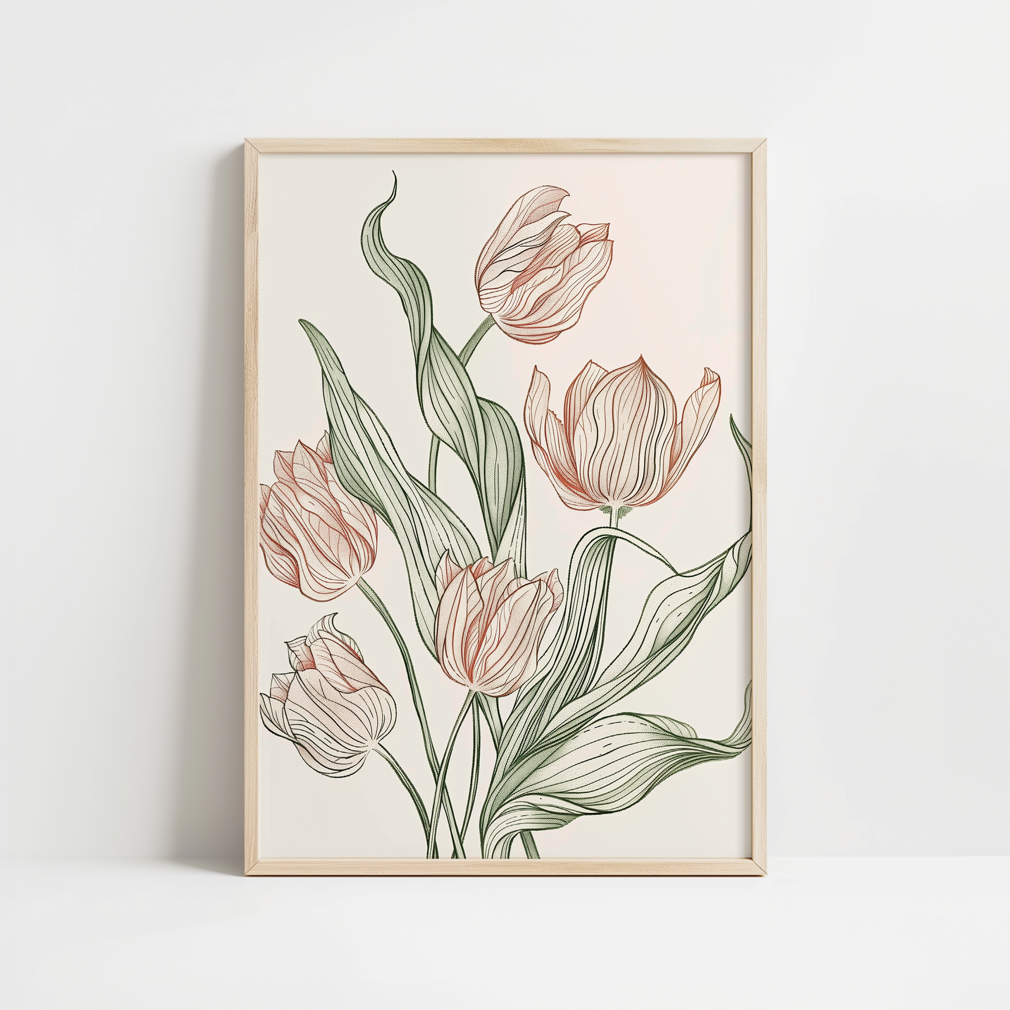 Elegant Tulip Lines Print