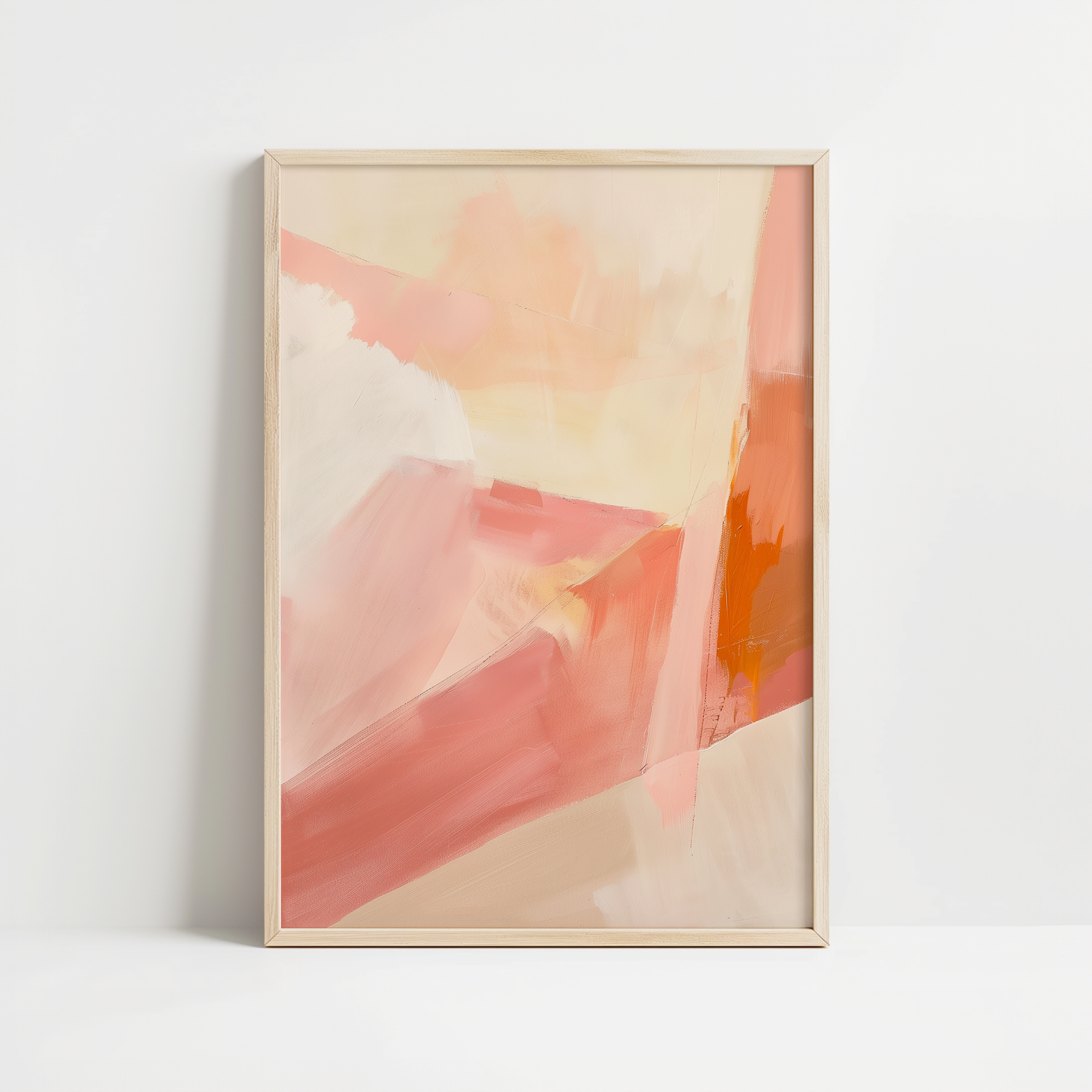 Peach Coral Brushstroke Print