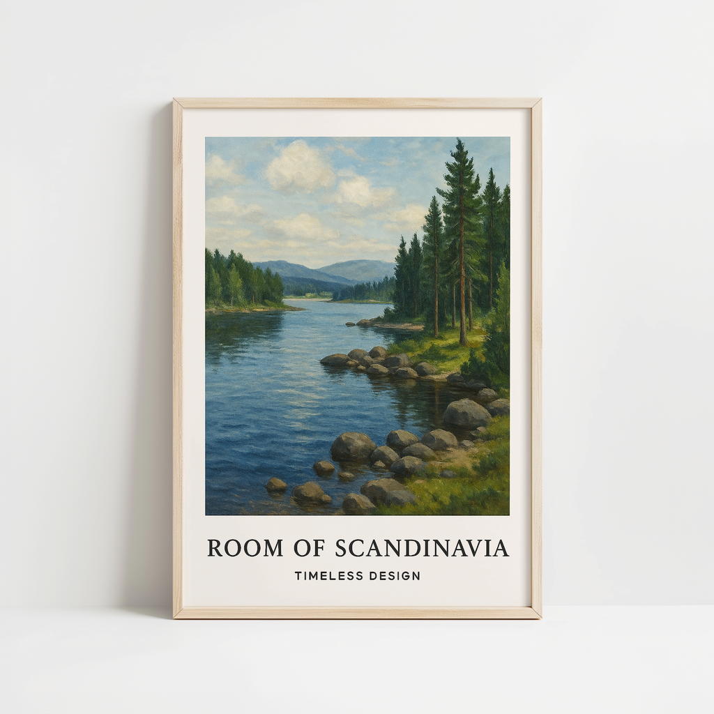 Minimalist Mountain Lake Print