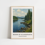 Minimalist Mountain Lake Print