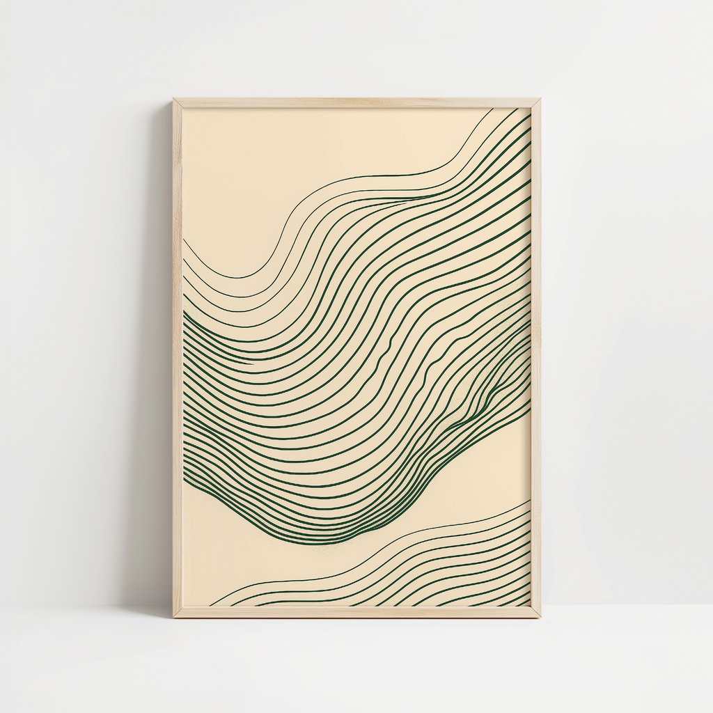 Flowing Wave Lines Print