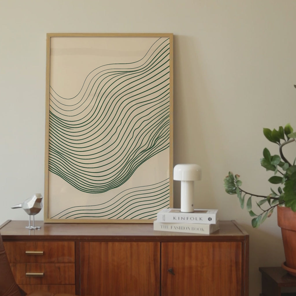 Flowing Wave Lines Print