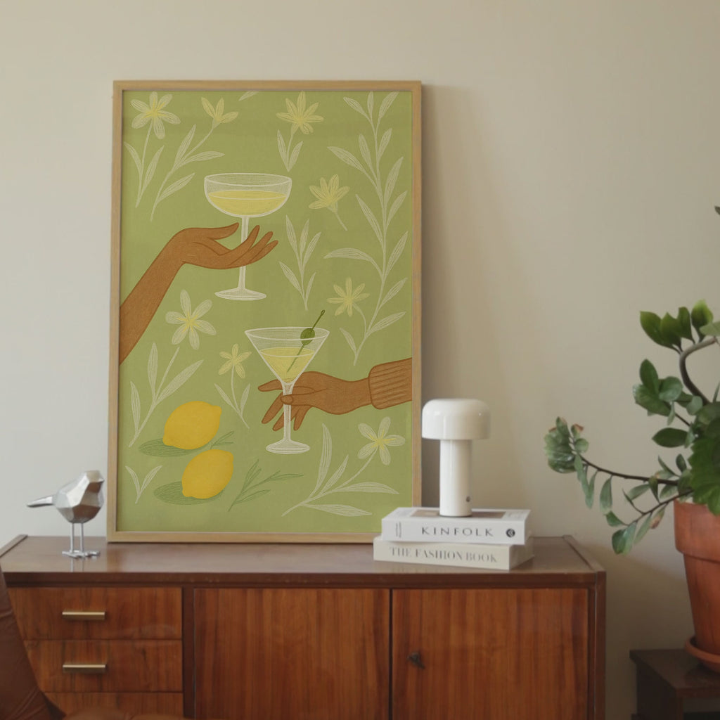 Lemon Cocktail Celebration Print