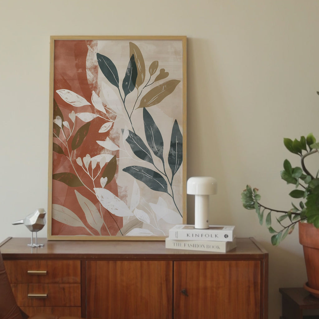 Terracotta Leaves Print