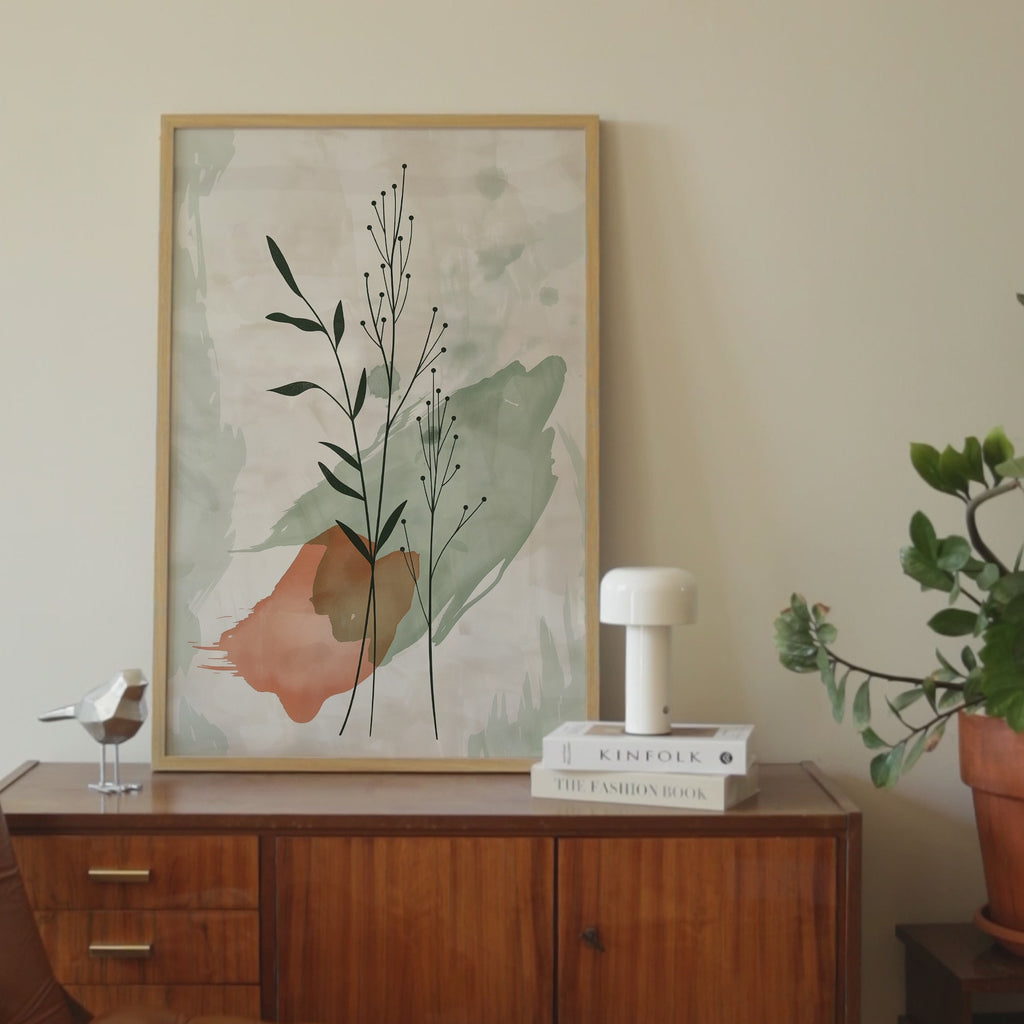 Green Terracotta Botanical Print