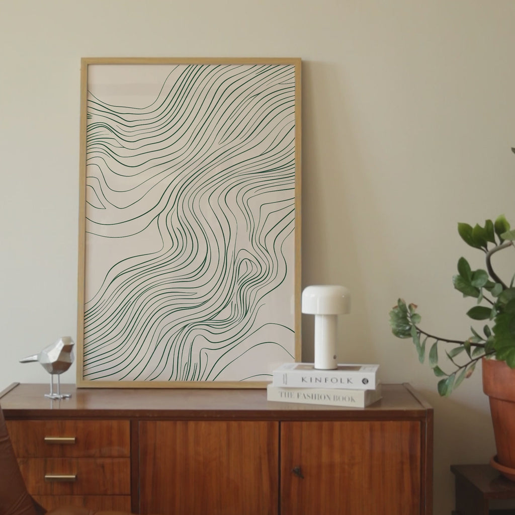 Scandinavian Flowing Lines Design Print