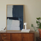 Navy Brush Blocks Print