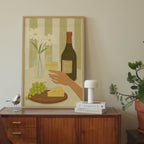 Cozy Wine and Cheese Print