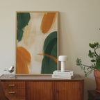 Terracotta Green Flow Print