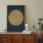 Japandi Blue Moon Print