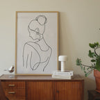 One Line Female Silhouette Print