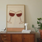 Minimalist Wine Cheers Print
