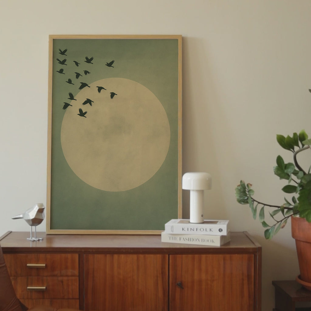 Japandi Green Tones Artwork Print