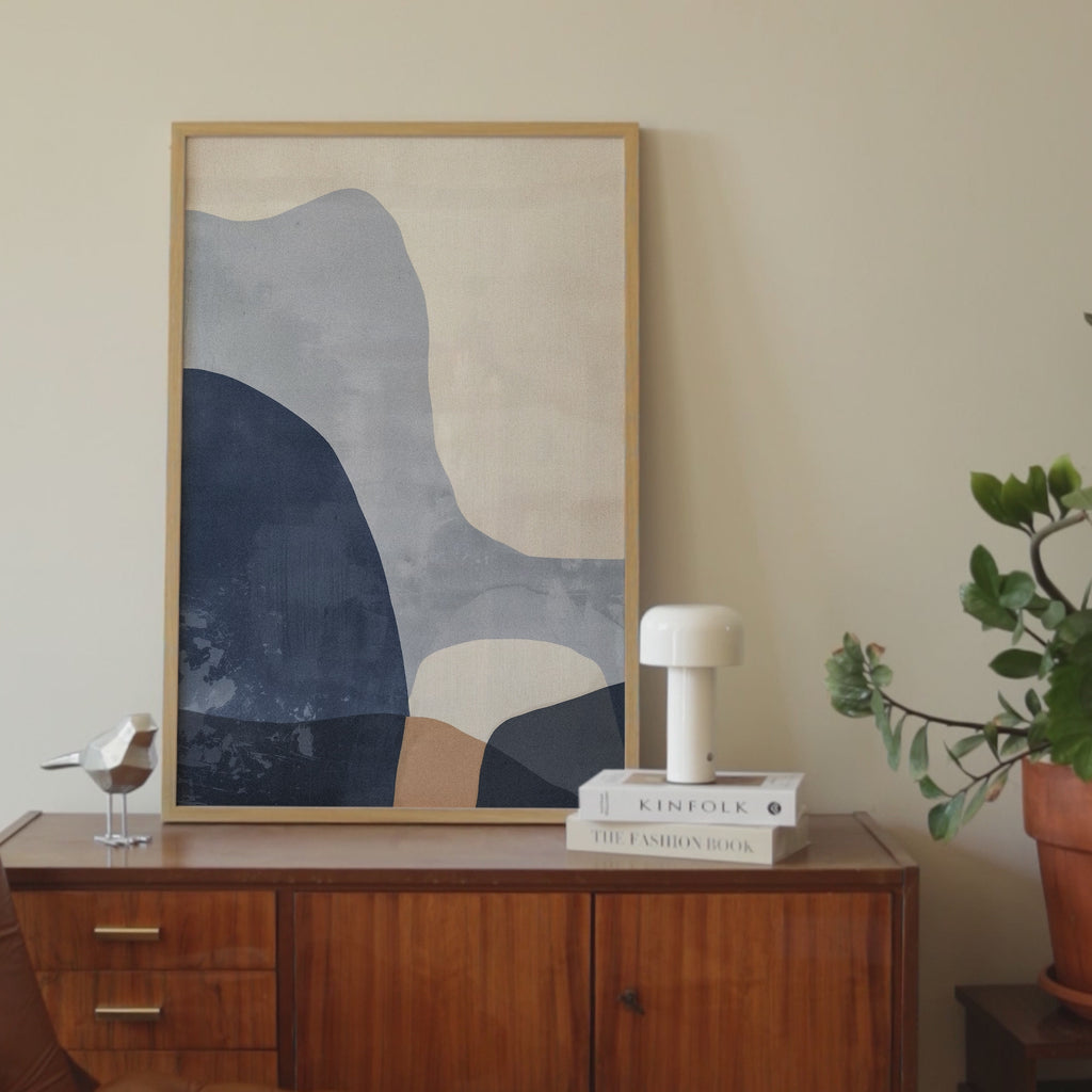 Blue Navy Shapes No.3 Print