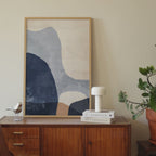 Blue Navy Shapes No.3 Print