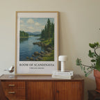 Minimalist Mountain Lake Print